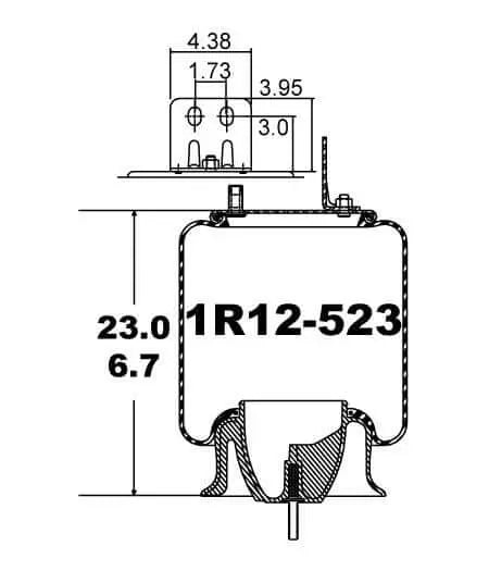 Goodyear Air Spring - 1R12-523 - Dayton Air Suspension