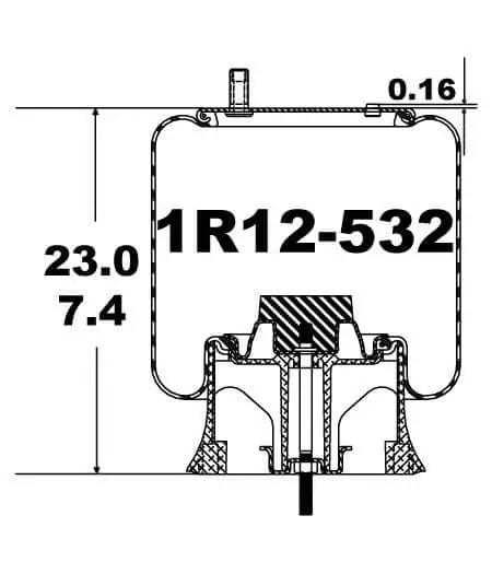 Goodyear Air Spring - 1R12-532 - Dayton Air Suspension