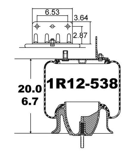 Goodyear Air Spring - 1R12-538 - Dayton Air Suspension