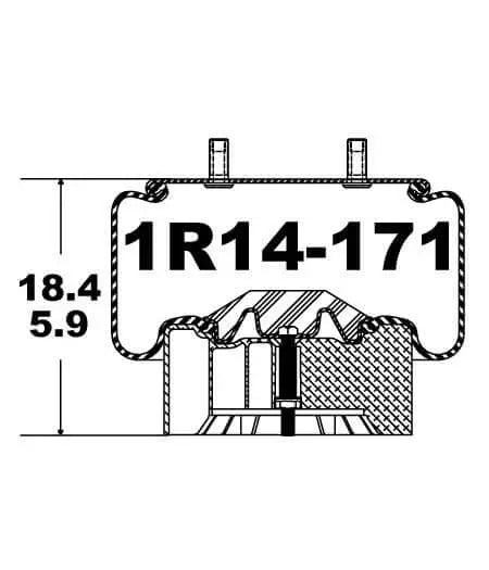 Goodyear Air Spring - 1R14-171 - Dayton Air Suspension