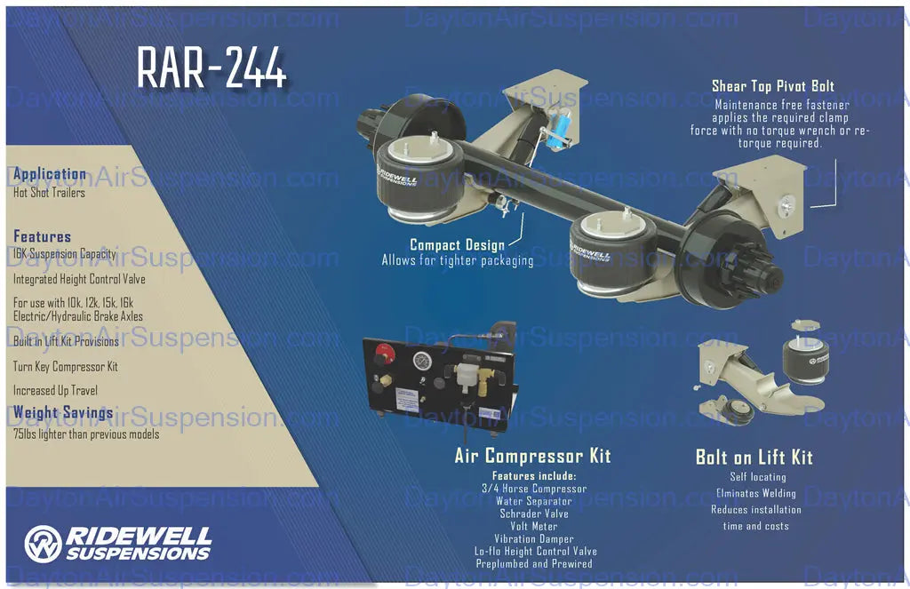 Ridewell RAR24416K Trailer Air Ride Dayton Air Dayton Air Suspension