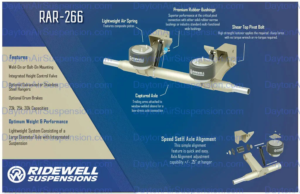 Ridewell RAR266 Trailer Air Ride Suspension Dayton Air Suspension