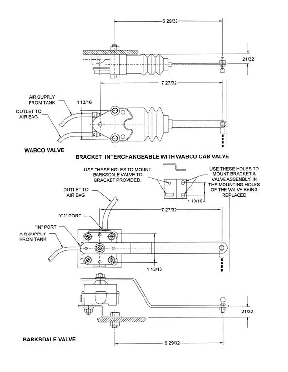 Barksdale Height Control Valve - KD2355 Barksdale