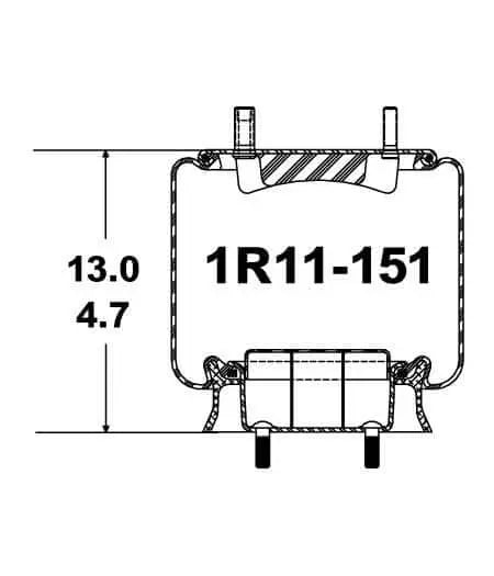 Goodyear Air Spring - 1R11-151 - Dayton Air Suspension