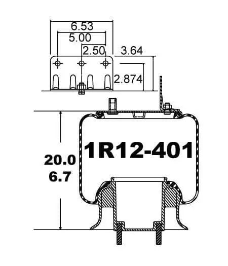 Goodyear Air Spring - 1R12-401 - Dayton Air Suspension