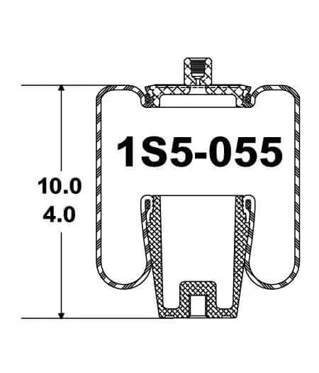 055 Spring Goodyear Air Spring - 1S5-055 - Dayton Air Suspension