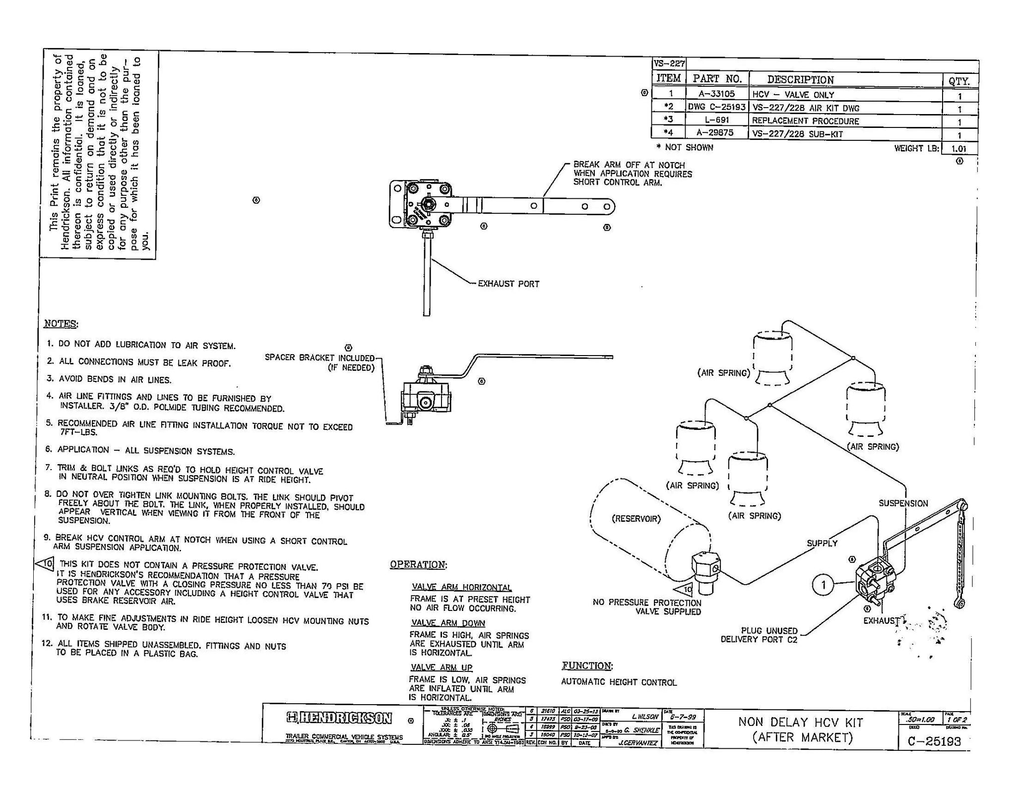Hendrickson Height Control Valve - VS228 Hendrickson