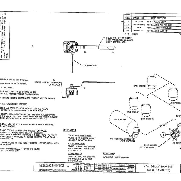 Cross Reference Genuine OEM Hendrickson VS-38941 Pressure Protection ...