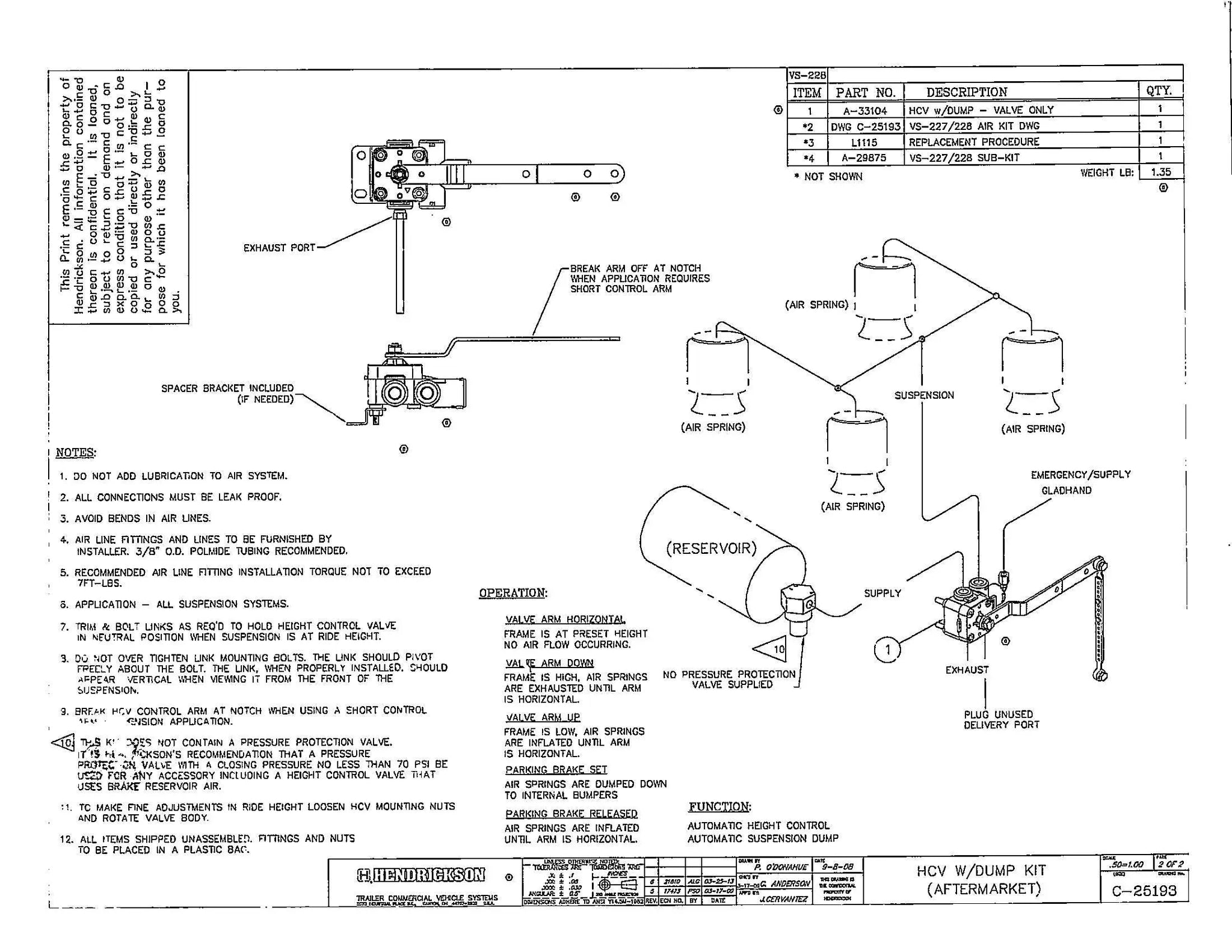Hendrickson Height Control Valve - VS-228 - Dayton Air Suspension