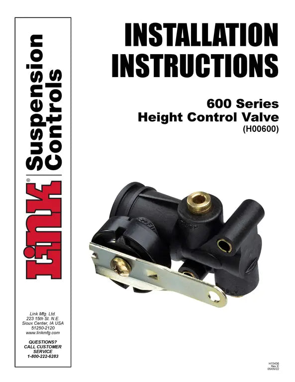 Cabin Height Control Valve - Replacement For Hadley H00600P, Mack 20QE2373, F245563, With 1/4" PT Ports