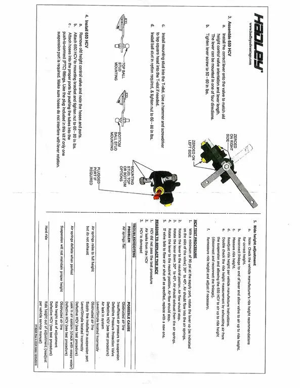 Hadley (LINK) Height Control Valve - 4CM00212 Hadley/Link