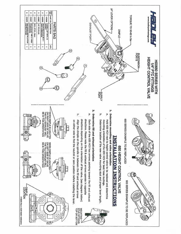 Hadley (LINK) Height Control Valve - H00650UL Hadley/Link