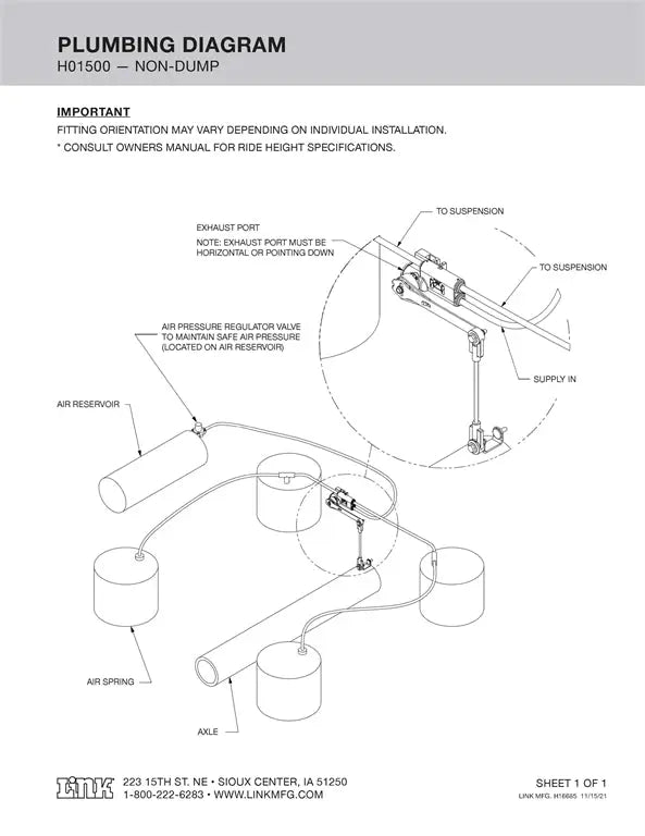 Hadley (LINK) Height Control Valve - H01500UN Hadley/Link