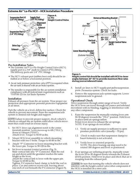 RIDEWELL SUSPENSION, HEIGHT CONTROL VALVE, 6300BFAB13, 010614, 3/8" SUPPLY PORT