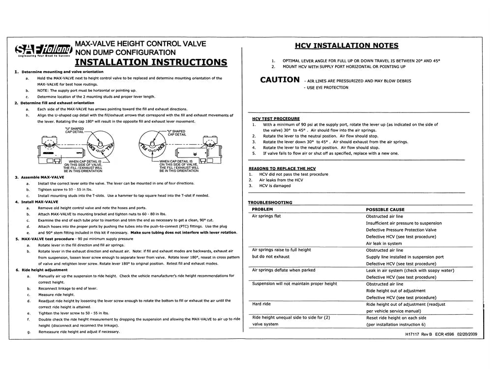 SAF Holland Height Control Valve - 50860013 SAF Holland