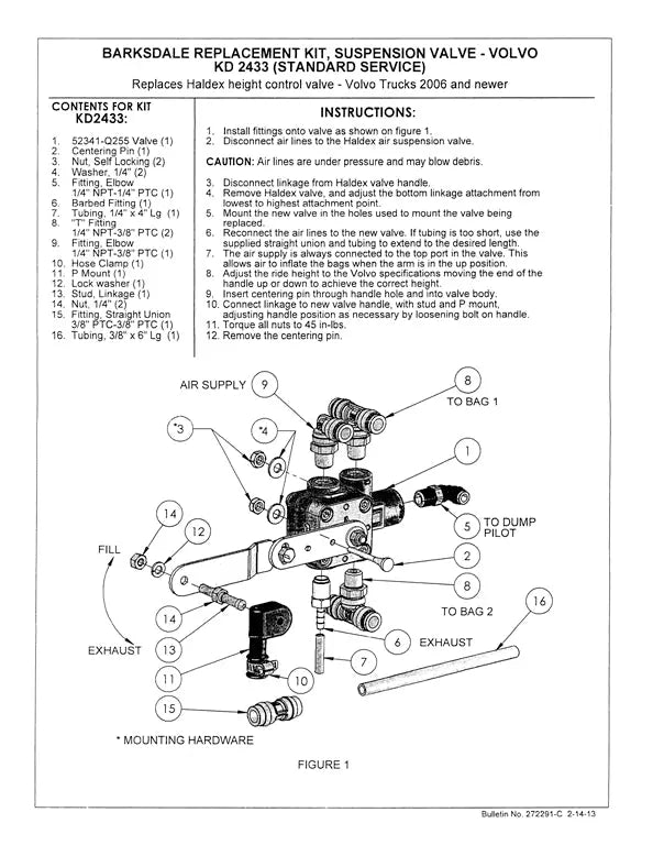 Velvac Height Control Valve - 034177 Barksdale/Velvac