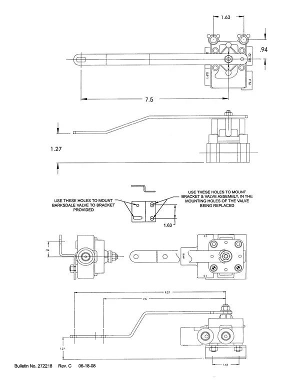 Velvac Height Control Valve - 034123 Barksdale