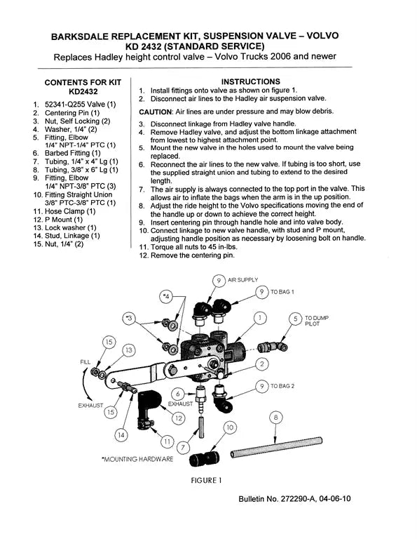Velvac Height Control Valve - 034137 Barksdale